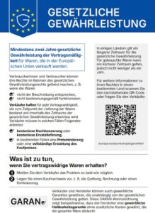 Gewährleistungslabel